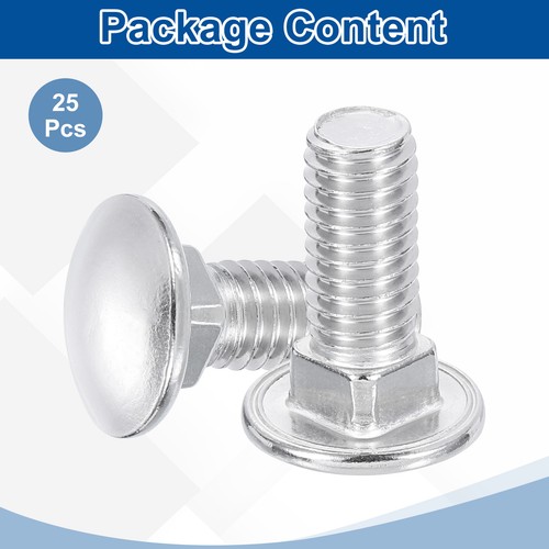 Star Stainless Steel Carriage Bolts 3/8-16 X 1 Inch - Qty 10, Made In Taiwan