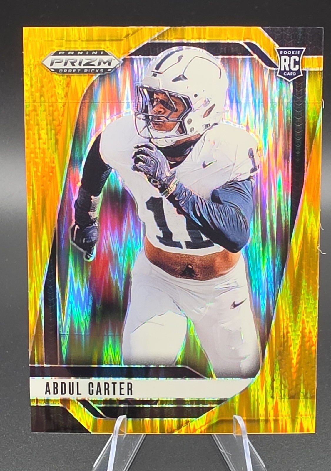 2025 Panini Prizm Draft Picks - Abdul Carter #102 Gold Flash Prizm /49 (RC)