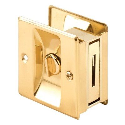 Pocket Door Privacy Lock with Pull Solid Brass Easy Install Left Right Handed