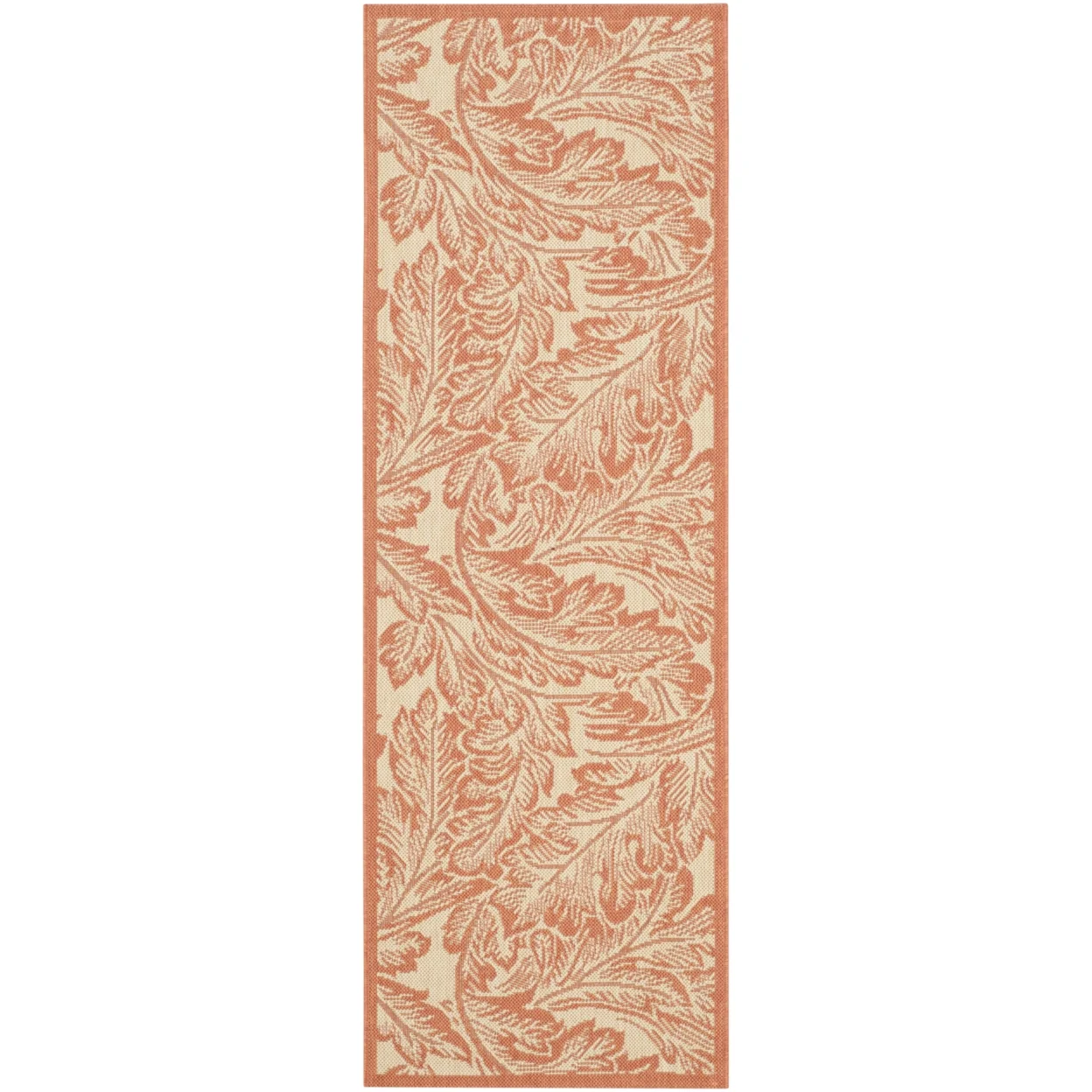 SAFAVIEH Courtyard Connie Floral Indoor Outdoor Rug in Natural Terracotta