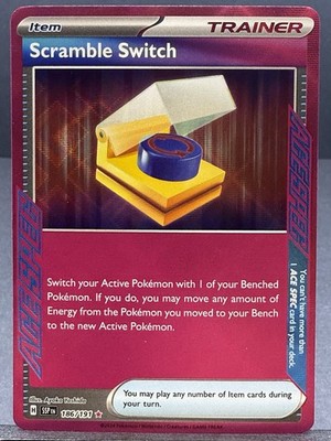 SCRAMBLE SWITCH 186/191 ACE SPEC HOLO SURGING SPARKS SV08 POKEMON NEAR MINT NM