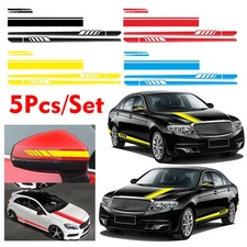 5PCS Long Stripe Decal Stickers Graphics Car Racing Side Body Mirror Vinyl