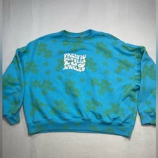 PacSun Pacific Sunwear Los Angeles Floral Crewneck Sweatshirt Blue OS
