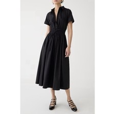 NWT J. Crew 12 Elena Shirtdress Cotton Poplin Black