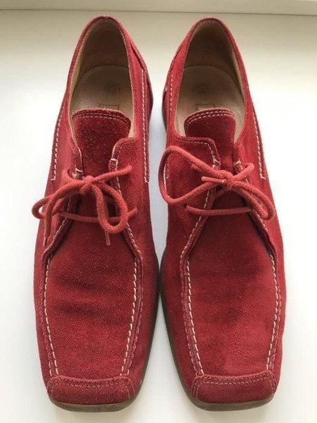 Women Gabor Loafers Red Suede 39