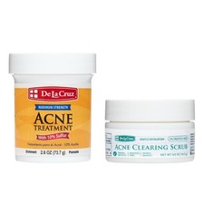 De La Cruz 10 Sulfur Acne Treatment 2.6 OZ  Acne Clearing Scrub TRIAL JAR