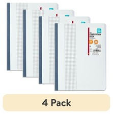 4 pack Pen Gear Composition Book, Grid Ruled, 7.5"x 9.75",Poly Cover,80 Sheets