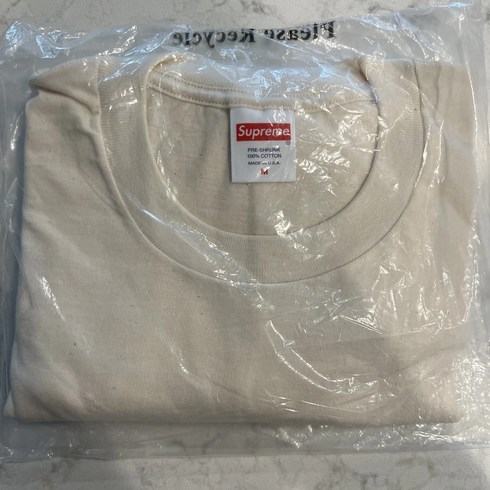 T shirt Supreme Blur taille moyenne FW20 naturel neuf scellées étiquettes expédiées maintenant M