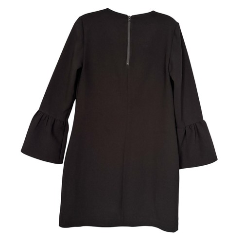 Witchery Womens V-Neck Crepe Knee Length Oversized Shift Dress Goth Black 8 - Picture 2 of 11