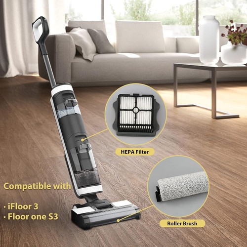 Efficient 2 Pack Brush Rollers + 4 Pack Filters for iFloor 3/Floor One S3 Vacuum - Picture 7 of 8
