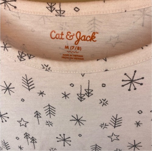 Cat & Jack Pink And Black snowflake Dress ( Size 7/8) - Picture 2 of 3