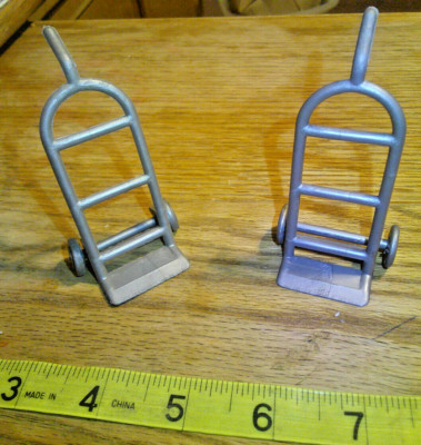 2 Vintage 1950s Marx two wheeler carry all playset accesories 