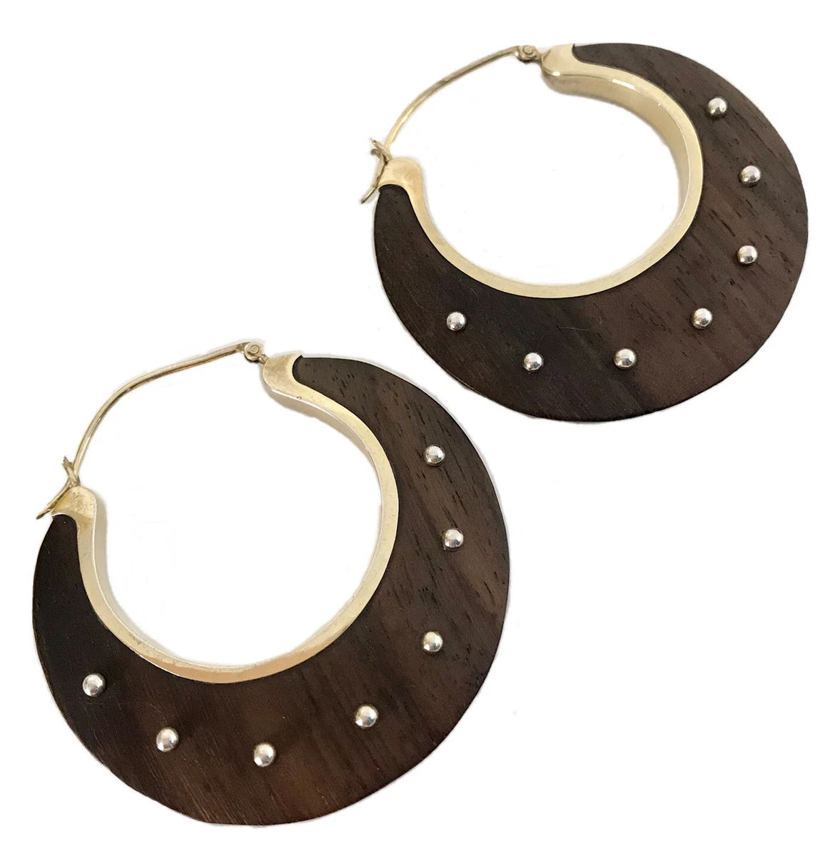 Large studded hoop earrings deals