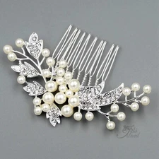 Bridal Hair Comb Pearl Crystal  Headpiece Hair Clip Pin Wedding Accessories 7244