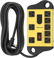8-Outlet Metal Power Strip Surge Protector with 2 USB Ports,15 Ft Extension Cor