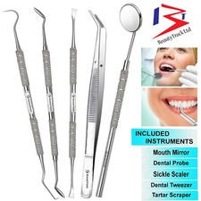 KIT DENTISTA ACCIAIO INOX DENTISTA KIT PULIZIA ORALE SONDA PINZETTE SET STRUMENTI