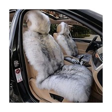 Imqoq A Pair Genuine Sheepskin Car Seat Covers Luxury Fur Long Wool Car 2 Fro... Imqoq A Pair Genuine Sheepskin Car Seat Covers Luxury Fur Long Wool Car 2 Fro...