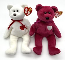 Ty Beanie Babies “Valentino” & “Valentina” the Teddy Bear Valentine’s Day Set