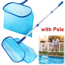 Swimming Pool Leaf Rake Skimmer Net - Heavy Duty Debris Cleaning Scoop Mesh Bag