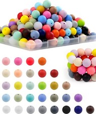 150PCS FIVEIZERO Silicone Beads, 30 Colors15mm Beads Small, Colorful