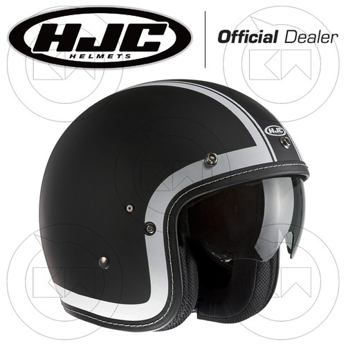CASCO JET IN FIBRA MOTO CUSTOM HARLEY HJC FG-70S HERITAGE MC5F NERO/BIANCO  OPACO | eBay