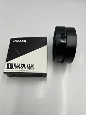 QTY 3 Strenco 1'' Self Adhesive Hook and Loop Strip 5 Yard Black Sticky Back Tape