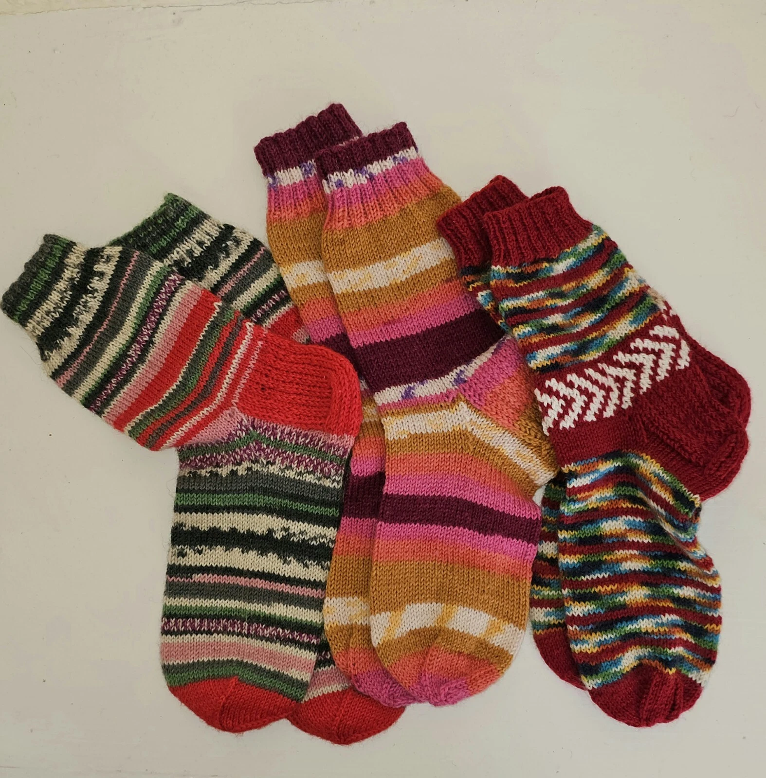 knitted socks hand made warm wool