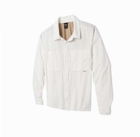 Men's REI 193091 Sahara Solid White Long-Sleeve Shirt Classic Hike with UPF, NEW
Opens in a new wind