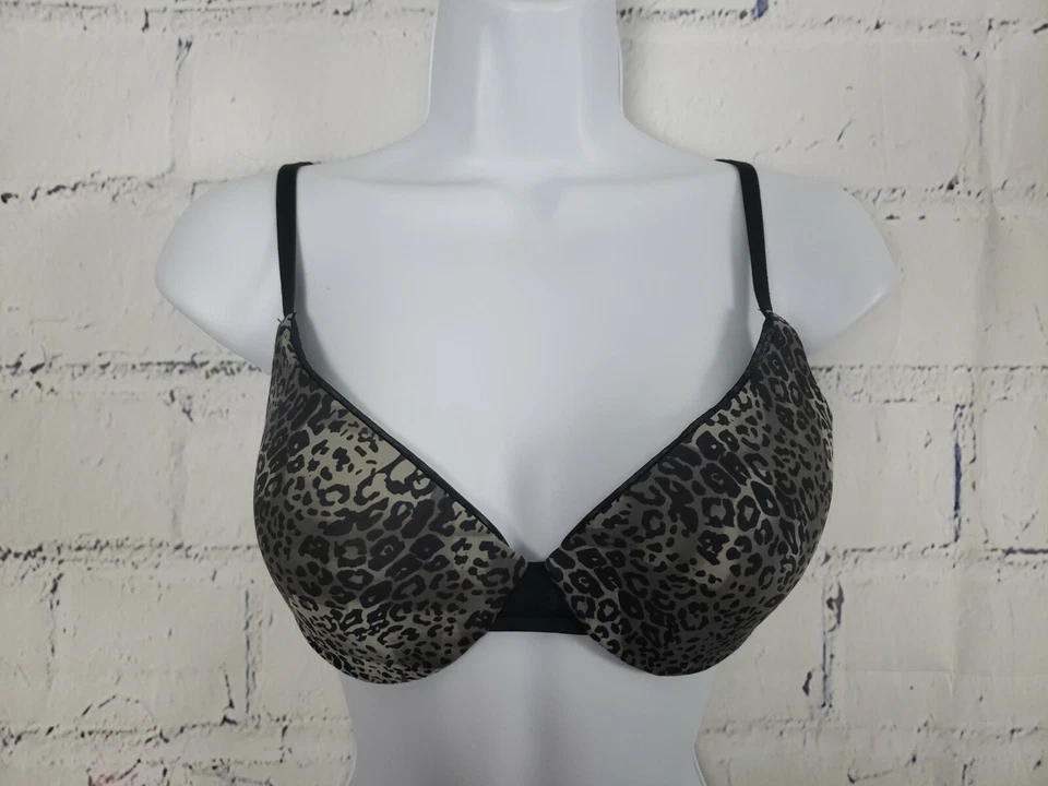 Sujetador Camiseta Maidenform One Fab Fit #07219 Gris Leopardo 34C Acolchado con Aros Foto 3 de 4