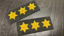 GOLD Officer Stars - Dark Background - 6-Point Star Pr. - Rare NEW, CSA Officers