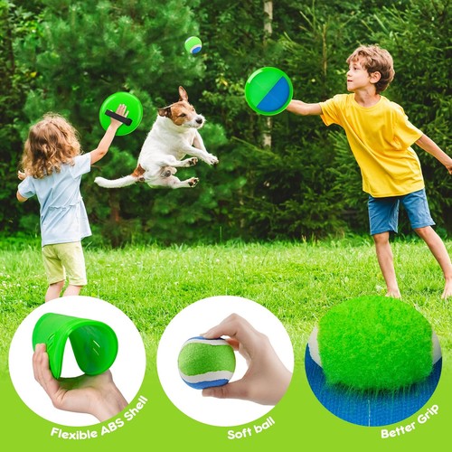 4 Pack Toss and Catch Ball Set for Whole Family - Classic Fun Indoor/Outdoor ... - Picture 3 of 7