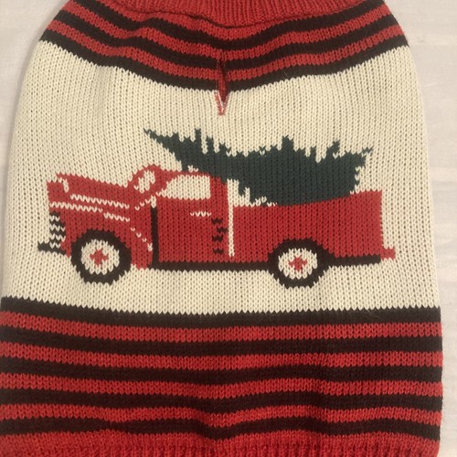 Dog Pet Spirit Christmas Sweater Small Christmas Old Fashioned Truck Tree New - Picture 2 of 6