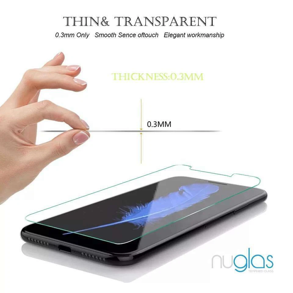 Cubierta protectora de pantalla de vidrio templado Nuglas para iPhone 5 5s 5c SE 6s 7 8 Plus Foto 3 de 4
