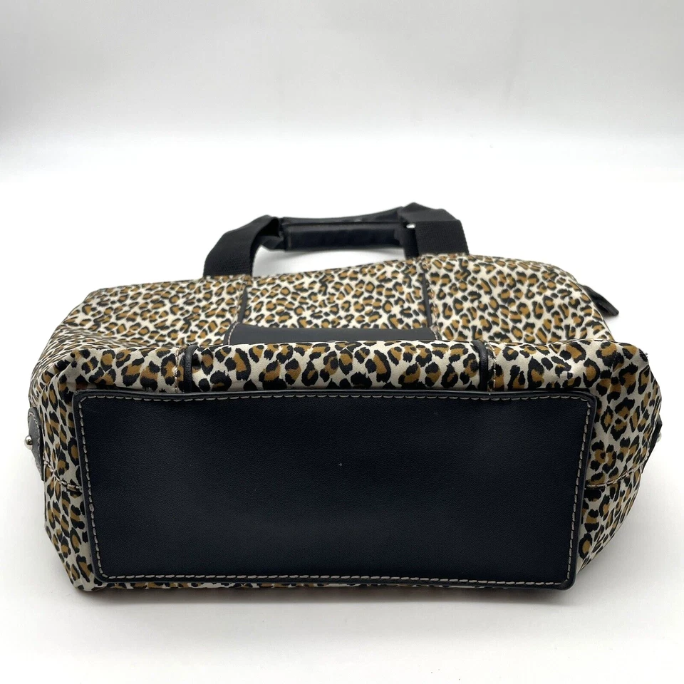 Cartera de Mano Vintage Años 90 Y2K Liz Claiborne Estampado de Leopardo Doble Asa 12" x 7.5" Foto 4 de 4