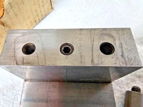 1-2-3 Fixture Block Angle Plate w/ Toe Clamps ⅜-16 Tapped – Toolmaker Made - Picture 6 of 11