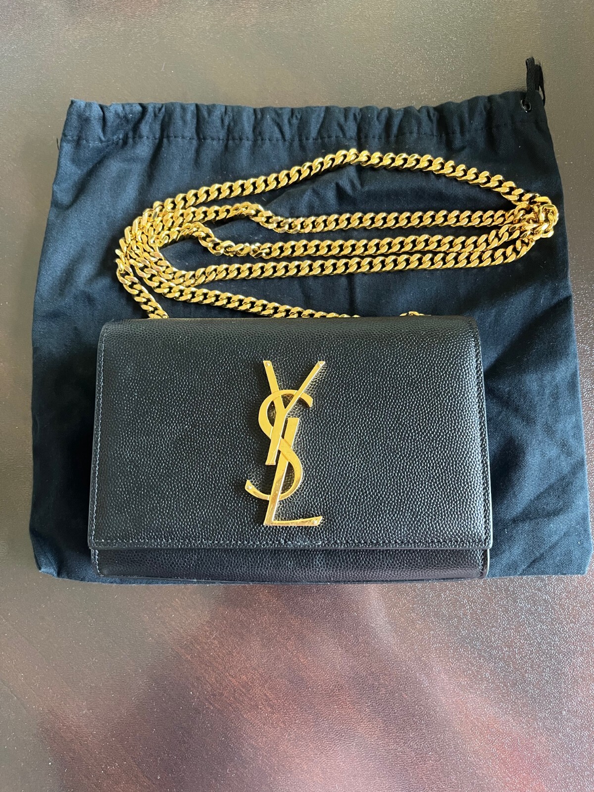 Autentica Saint Laurent Kate Classic G Hardware Trainella Nera