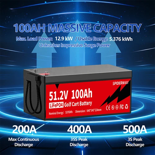 48V(51.2V) 100Ah LiFePO4 Battery 200A BMS for Golf Cart Marine Solar Off-Grid - Picture 5 of 9