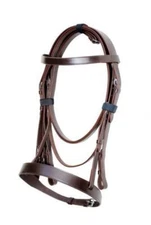 NEW LEATHER PLAIN HUNTER BRIDLE WITH FLAT BROW AND NOSE BAND IN BLACK COLOR