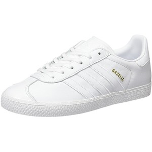 white leather gazelles junior