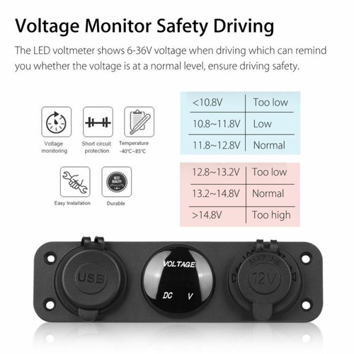 12V Car Charger Socket Dual USB Port LED Display Cigarette Ligher Outlet Adapter - Picture 26 of 27