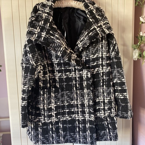 Next Women's Black and White Check Jacket Size 12 Bnwt eBay