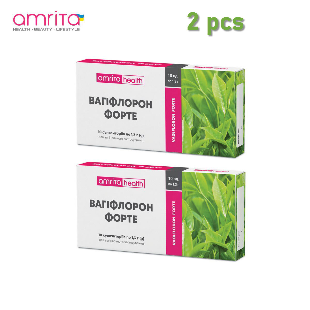 Fitosupositorios Vagifloron Forte, 10+10 piezas. Amrita™. Marca Natural 100% ECO