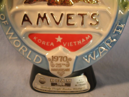 1970 Empty Jim Beam AMVETS WW II 25th Anniversary Decanter - Picture 3 of 16