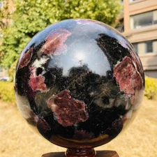 18.5LB Natural Firework red garnet quartz polished sphere crystal ball healing
