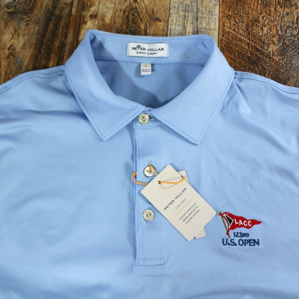 2023 U.S. OPEN LACC PETER MILLAR GOLF POLO Shirt Size L New eBay