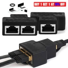 RJ45 Splitter Adapter Lan Network Internet Cable 1 to 2 Way Dual Connector Plug