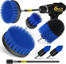 6Pack Drill Brush Power Scrubber Cleaning Brush Extended Long Attachment Set — B