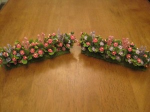 Set of 2 Flower Filled Garden Beds 1:12 scale miniature landscaping OOAK #3