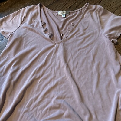 Moa Moa Women Light Purple Short Sleeve T-Shirt Large