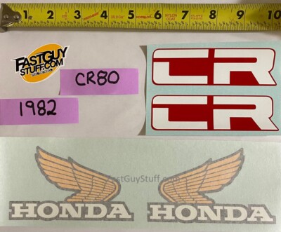 LICENSED HONDA VINTAGE 1982 CR80R CR80 tank & side panel decal